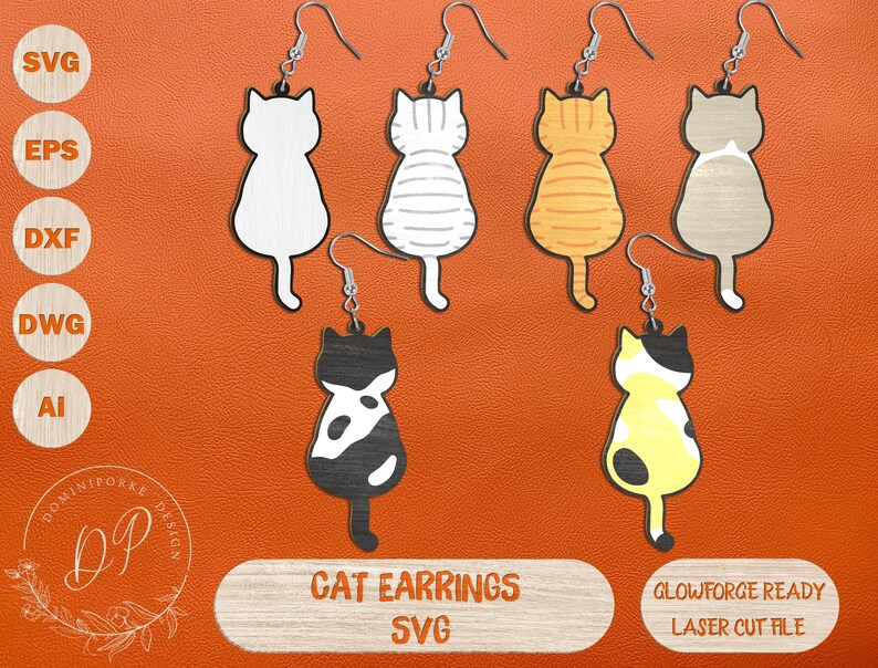 Funny Cat Earrings Svg Bundle Calico Breed Earring Svg Cute Etsy