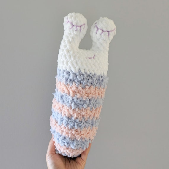Sleepy Slug Bug Crochet Plushie Baby Shower Birthday Gift Plush Pastel 