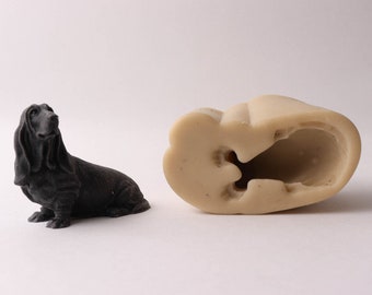 Basset Hound Silicone Mold, Dog Candle, Soap, Resin (3.1'')