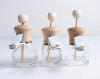 Set of 3 Wood cap reed diffuser container for car air freshener, Mini car diffuser container, diffuser supply, Aroma bottle,Ships from Korea