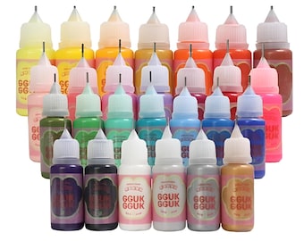6/7 Acrylic Colors Set with Needle Tip Squeeze Bottle, Acrylic Paints in Precision Tip Applicator Bottles,Plaster Coloring, ships from Korea