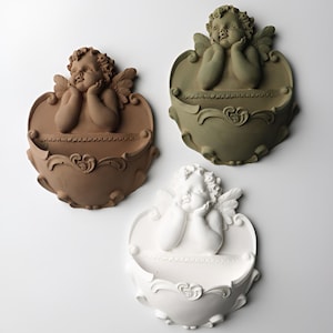 Cherub Wall Planter, Angel Wall Decor, Vintage Style Resin Sculpture