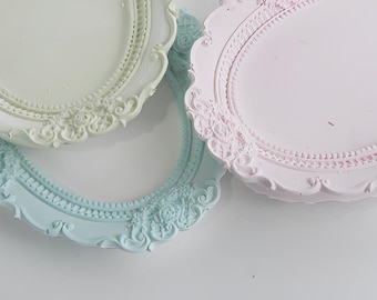 2 size vintage classic tray mold, Antique Large picture frame mold, candle holder mold, pottery gypsum, Intaglio frame, ships from Korea*