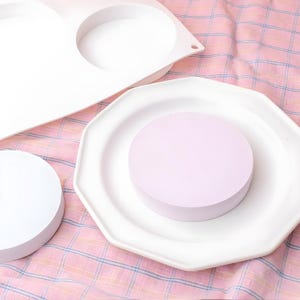 3 Cavity Circle Tablet Silicone Mold, Big Round Candle, Soap, Gypsum Diffuser, Plaster Air Freshrner Mold, Ships from Korea*