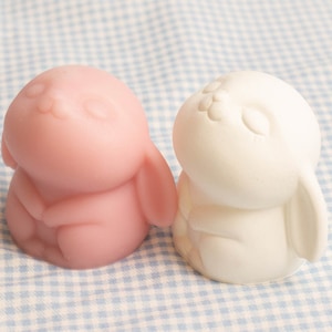 Bunny figurine mold, Rabbit, Cute baby bunny, Easter bunny, candle resin concrete soap jesmonite plaster chocolate clay, ships from Korea*