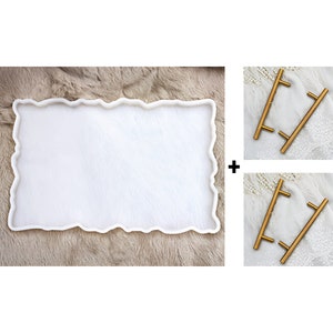 Tray mold set with 2 pairs of handles, big tray mold with handles, large resin tray mold, rectangle tray mold and handles, ships from China*