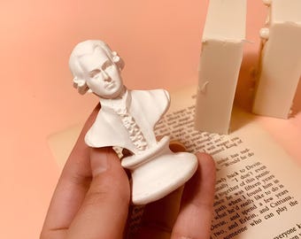 Mozart Bust Silicone Mold, Jesmonite Resin Concrete Casting, Small (45x40x70mm)
