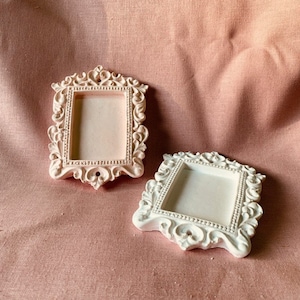 Rectangular Silicone Tray mold, Antique picture frame mold, Tray mold for resin,picture frame mold for resin jesmonite, ships from Korea*
