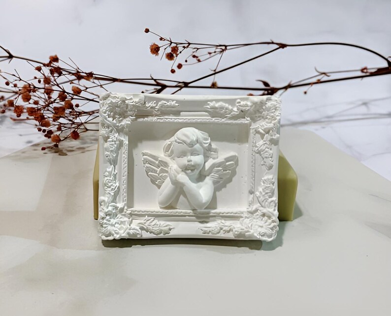 Baby Angel Frame Silicone Mold, Home Decor Ornament, Candle Soap Clay ...