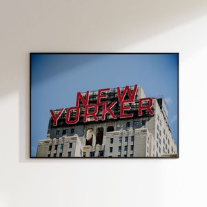 New Yorker Sign in Midtown NYC Download digitale orizzontale / Fotografia di New York / Arte murale stampabile / Download istantaneo / Decorazioni per la casa di New York
