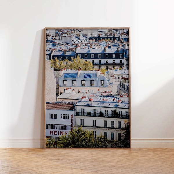 Paris Rooftops from Montmartre Digital Download | Classic Paris Photography Print | Printable Wall Art | Parisian Home Decor | Paris Poster