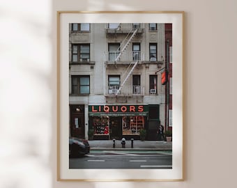 West Village NYC Liquor Store with Neon Sign Print | New York City Photography | NYC Wall Art | NYC Home Decor | High Quality Giclee Print