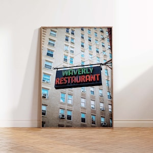 NYC West Village Waverly Diner Neon Sign Digital Download | New York City Photography | Printable Wall Art | Instant Download | NYC Decor