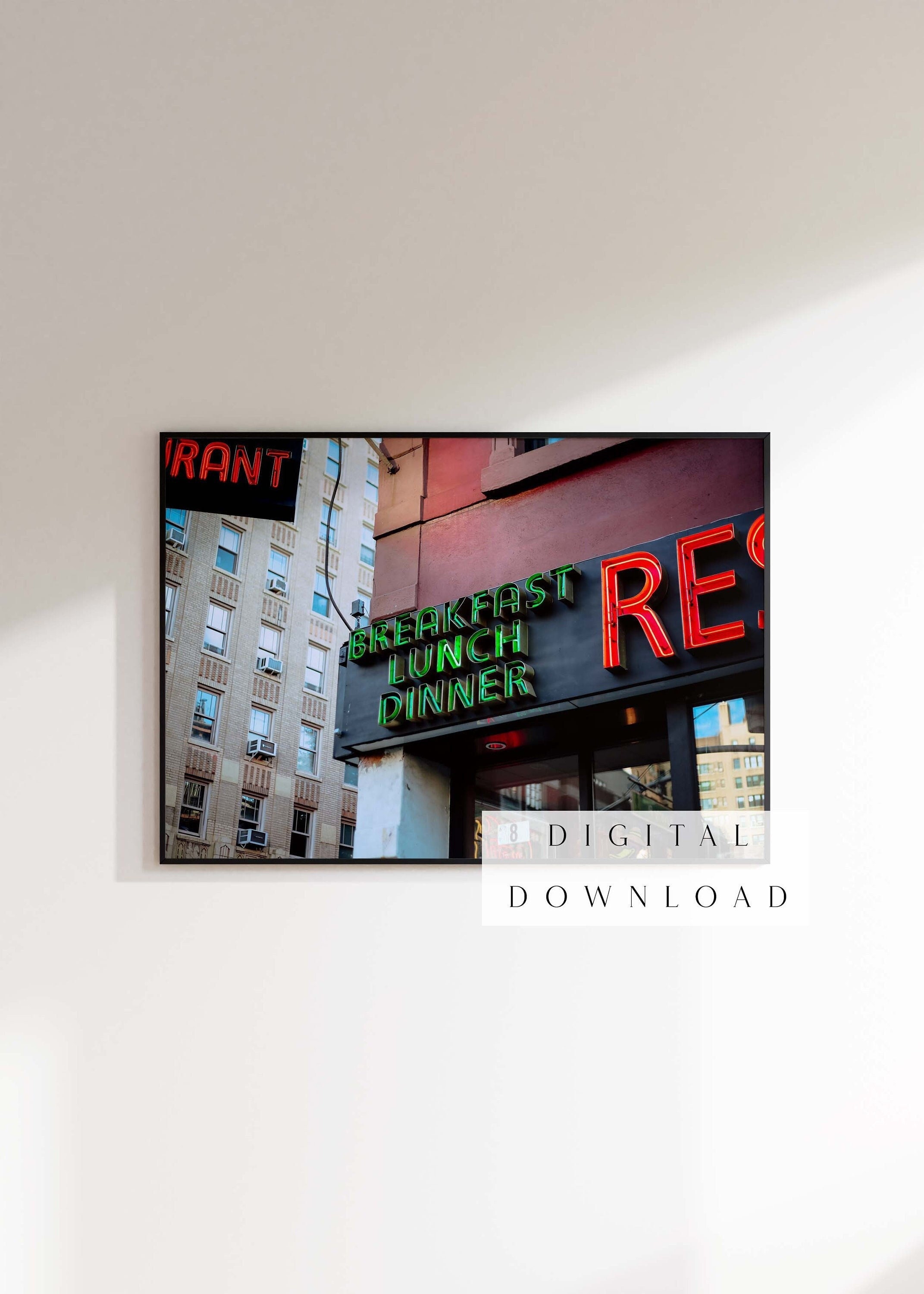 NYC Diner Breakfast Lunch Dinner Neon Sign Digital Download | New York ...