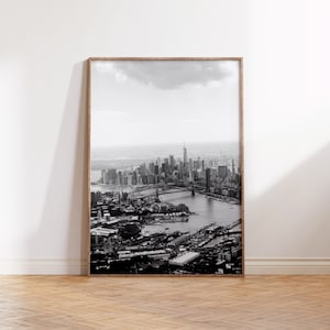 NYC Skyline from Above Printable Digital Wall Art Download