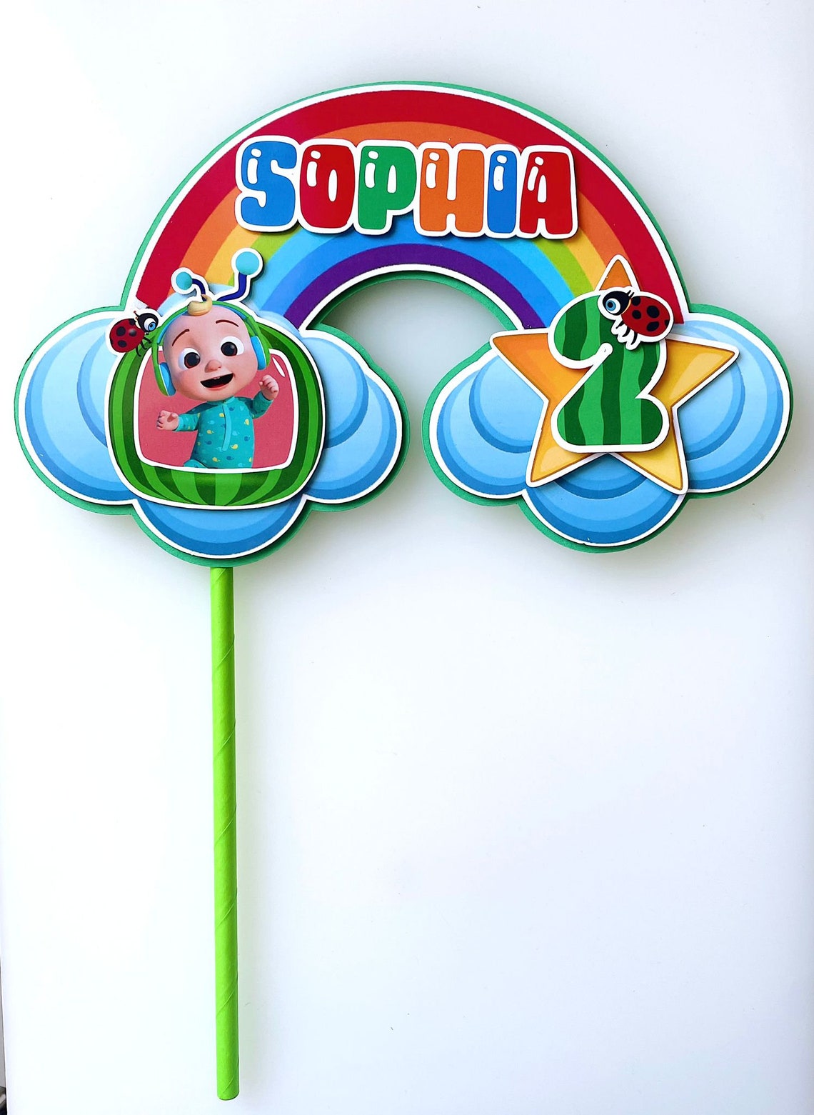 Cake Topper / Rainbow Cake Topper / / Etsy Finland