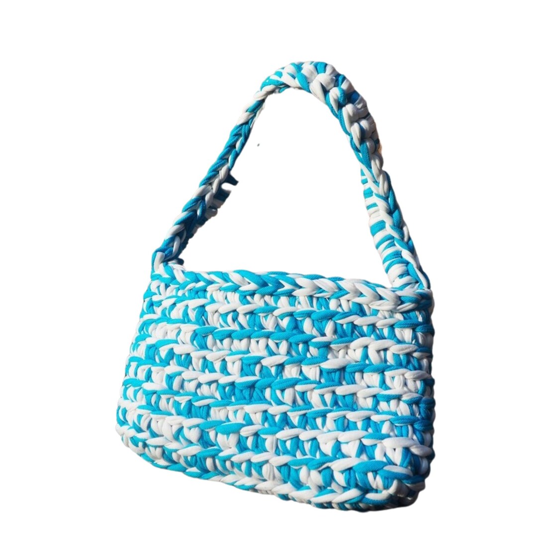 Handmade Colorful Knitted Bag Chic Handmade Knitted Bag A Etsy
