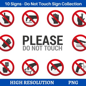 Do Not Touch Sign SVG, No Touching, Do Not Signs, Prohibited Svg ...