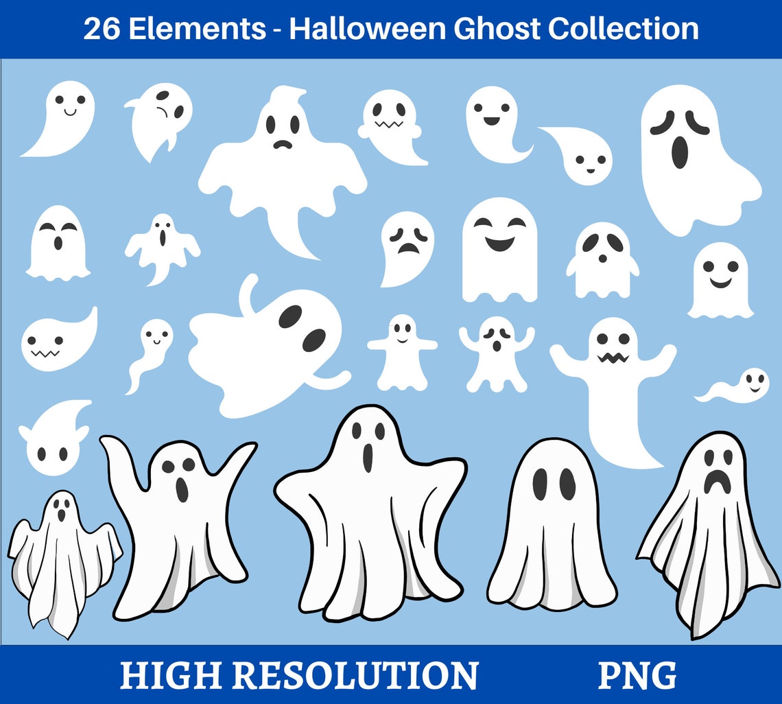 Ghost SVG Bundle, Scary Svg, Spooky Season Svg, Ghost Clipart