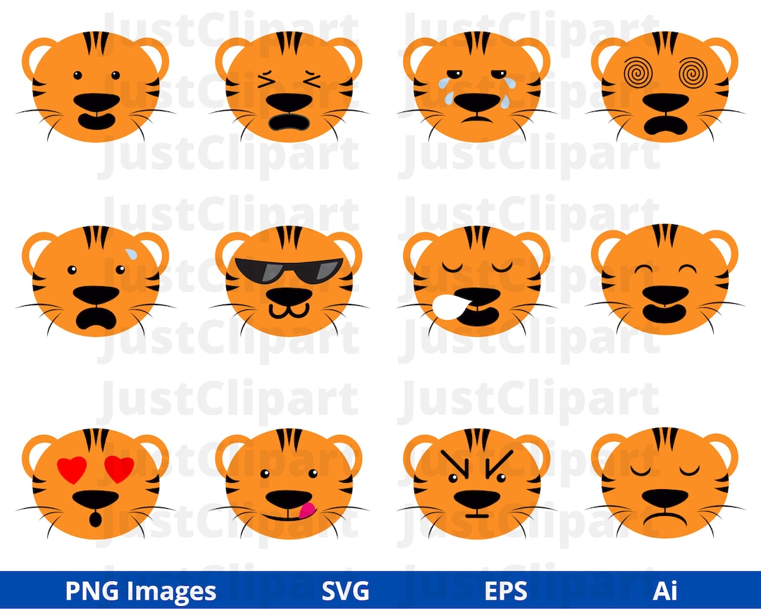 Tiger Emoji Svg, Tiger Head Emoji Svg, Tiger Svg, Emoji Svg, Emotional