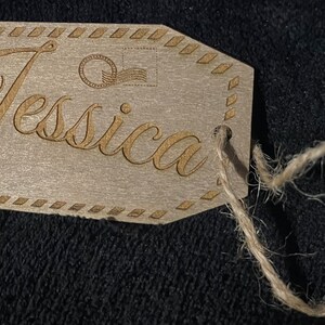Custom wood luggage tag