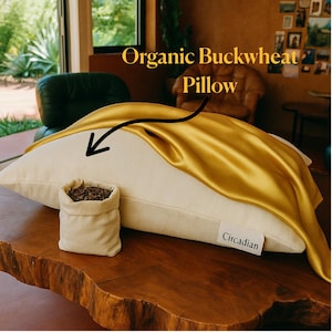 Circadian Buckwheat Pillow | Japanese Sobakawa Pillow | Buckwheat Pillow for Neck Pain Relief | Adjustable Natural Organic Cooling Pillow
