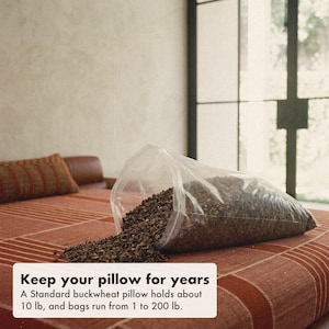 USA-Grown Buckwheat Hulls for Pillows, Pre-Polished, Air-Jet Cleaned, Never Roasted, 5 to 200 lb Bags