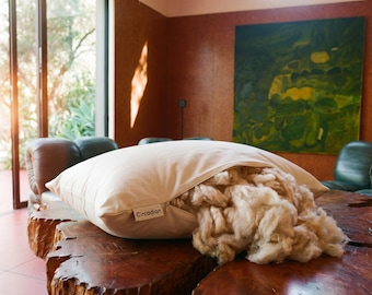 Circadian Wild-Harvested Kapok Pillow, Vegan Down Alternative, Hypoallergenic, Handmade in New Jersey, Adjustable Loft