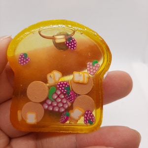 Grape PB&J shaker magnet:  peanut butter jelly grape fridge magnet foodie lunch sandwich cute unique handmade sensory fidget bread