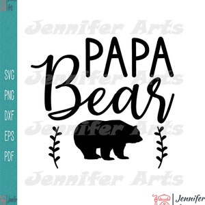 Papa Bear Silhouette Svg | Téléchargement numérique instantané pour Cricut
