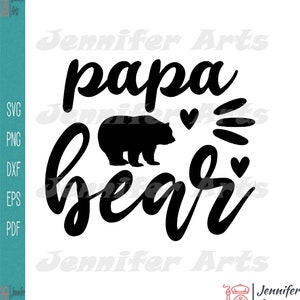 Papa Bear Silhouette Svg | Téléchargement numérique instantané pour Cricut