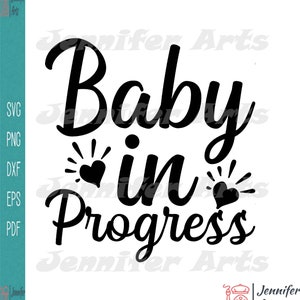Baby In Progress Silhouette Svg / Descarga instantánea digital para Cricut