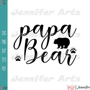 Papa Bear Silhouette Svg | Téléchargement numérique instantané pour Cricut