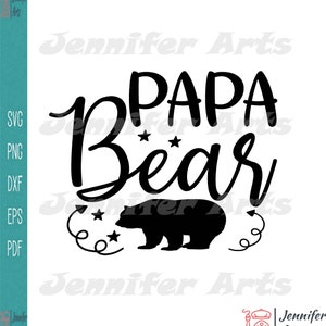 Papa Bear Silhouette Svg | Téléchargement numérique instantané pour Cricut 4