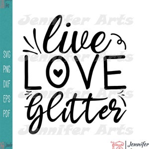 Live Liefde Glitter Silhouet Svg