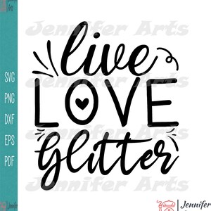 Live Liefde Glitter Silhouet Svg