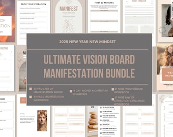 Paquete de tablero de visión para manifestar, planificador de objetivos (descarga digital)