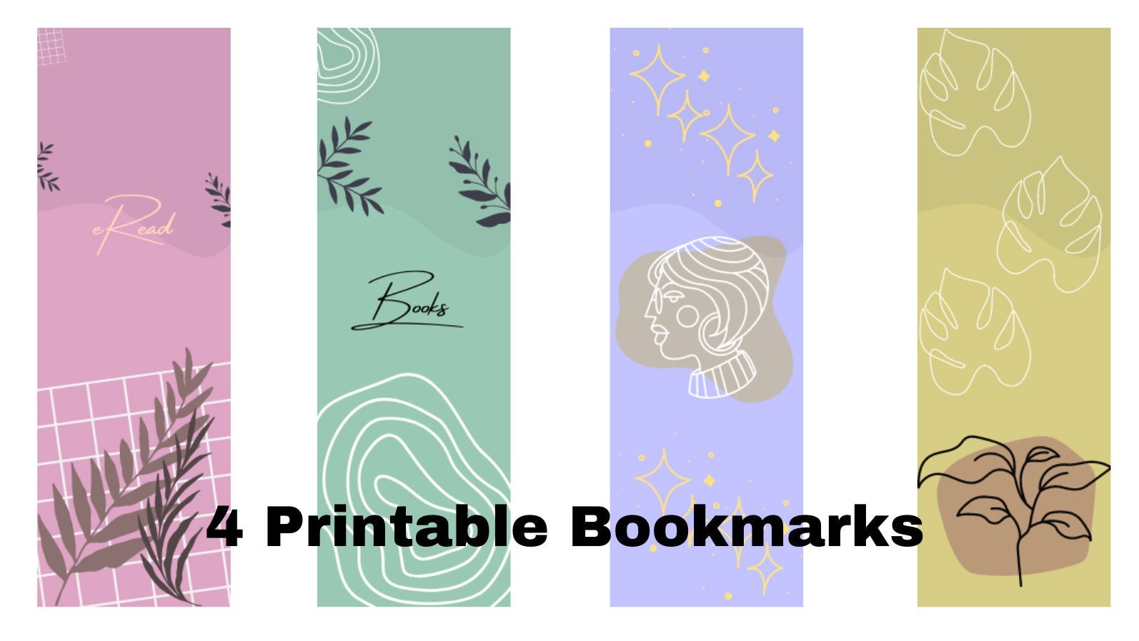 Minimalist Printable Bookmarks, Instant Download Bookmark, Digital ...