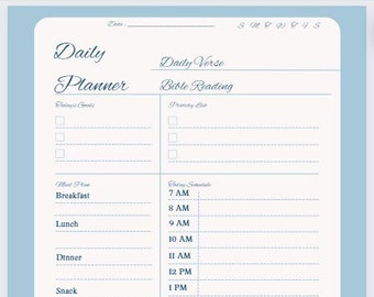 Teal/Blue Daily Planner