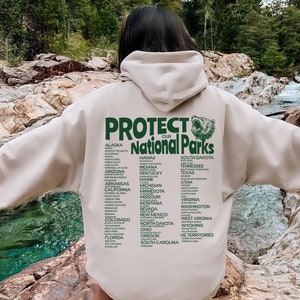 62 National Parks Hoodie, Hipster Aesthetic Hiking Retro Hoodie, Granola Girl Aesthetic Sweatshirt, Indie Clothing, Camping Hoodie