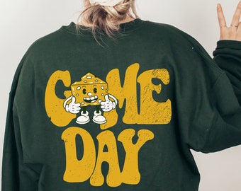 Green Bay Football Shirt, Cheese Head Green Bay Crewneck, Green Bay Wisconsin Sweatshirt, Green Bay Game Day Football Cheese Head Sweatshirt