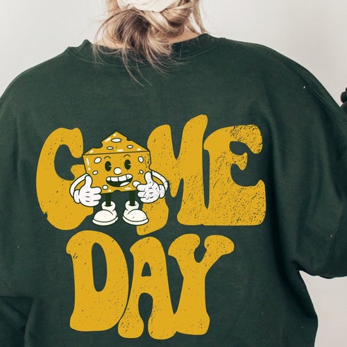 Green Bay Football Shirt Cheese Head Green Bay Crewneck Etsy