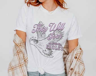 Isaiah 40 Bible Verse Shirt, Christian Comfort Colors  Tee, Eagle T-shirt, Bible Shirt, Eagle Christian T shirt, Retro VSCO Christian Shirt