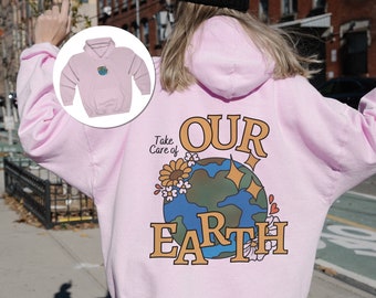 Granola Girl Aesthetic Sweatshirt, Environmental Hipster Clothing, Take Care of Our Earth Day Preppy Sweatshirt for Women, Save the Planet
