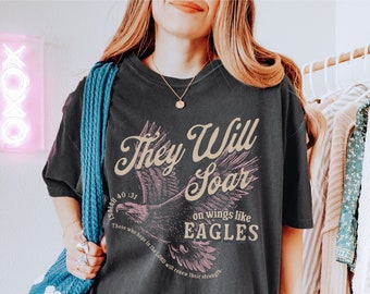 Isaiah 40 Bible Verse Shirt, Christian Comfort Colors  Tee, Eagle T-shirt, Bible Shirt, Eagle Christian T shirt, Retro VSCO Christian Shirt