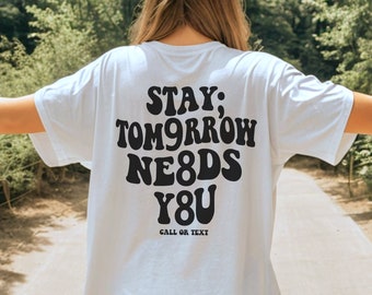 988 Shirt,  Tomorrow Needs You Shirt, Comfort Colors® Suicide Prevention Awareness Cont;nue  T-Shirt, Mental Health Shirt, Semicolon Shirt