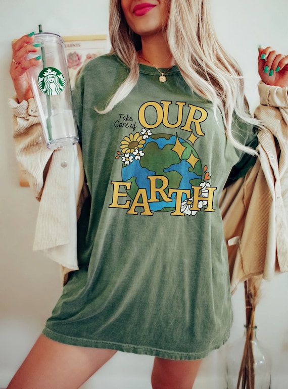Comfort Colors® Granola Girl Aesthetic Shirt, Environmental Hipster T-Shirt, Take Care of Our Earth Day Tee, Cute Graphics Granola Girl Gif