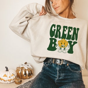 Green Bay Football Game Day Sweatshirt, Green Bay Shirt, Wisconsin Sweatshirt, Cheese Head Vintage Crewneck, Green Bay Game Day Outfit