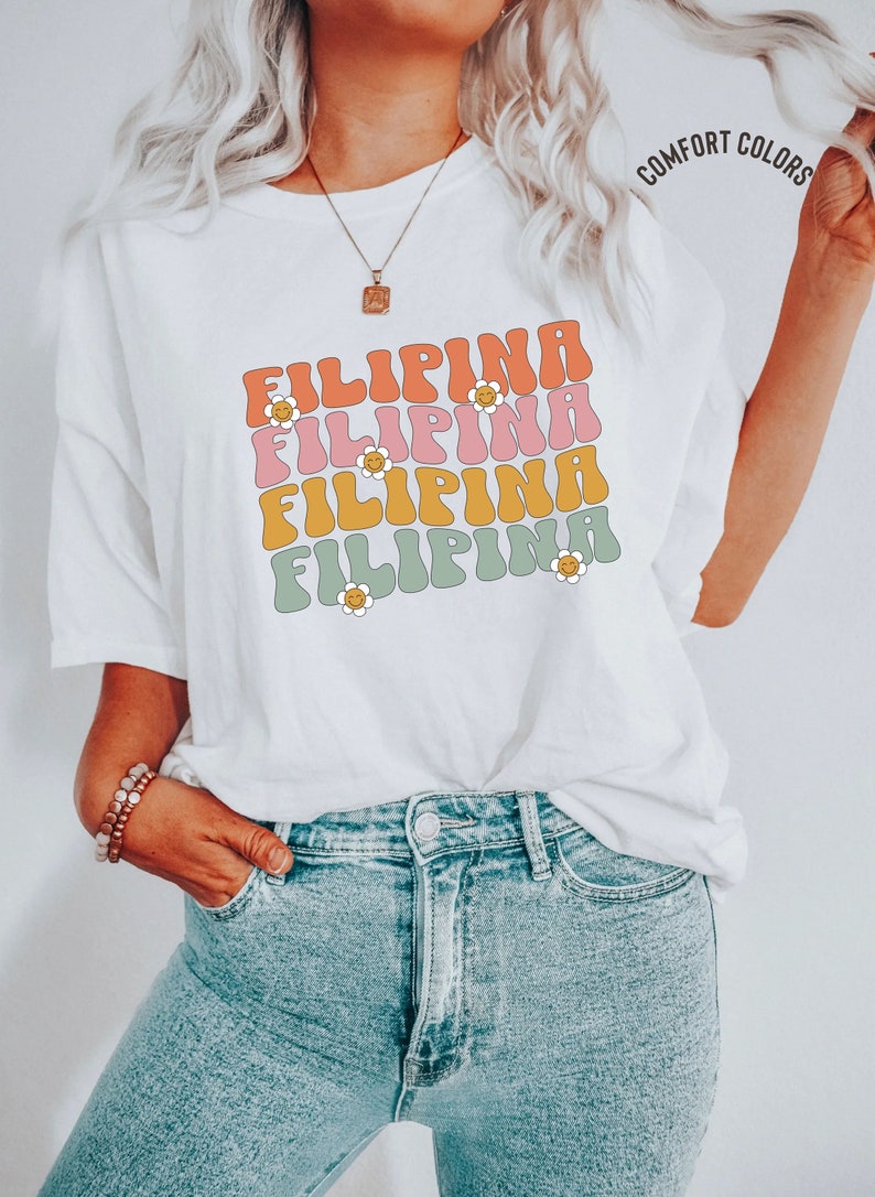 Cute Filipina Tee, Tagalog Shirt, Cute Pinay Filipino Comfort Colors® Filipino Heritage Pride, Philippines Gift for Filipina Girl Pinay Tee White