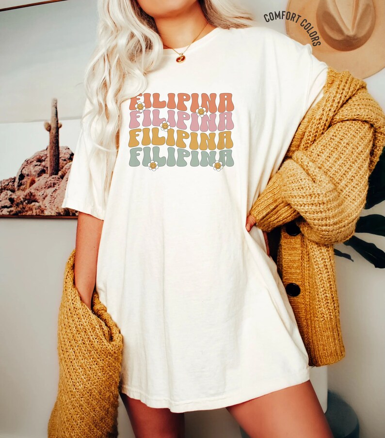 Cute Filipina Tee, Tagalog Shirt, Cute Pinay Filipino Comfort Colors® Filipino Heritage Pride, Philippines Gift for Filipina Girl Pinay Tee Ivory